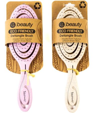 CS Beauty Eco-Friendly Straw Hairbrush - Flexible Soft Pin Bristles for Detangling Wet/Dry Hair - Head Massaging Pro Lilac - Buy Online on GoSupps.com