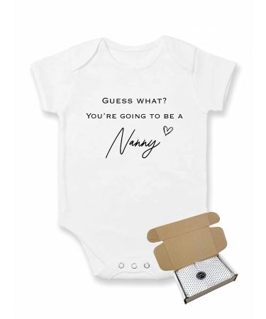 allaboutthebump Guess What You're Going To Be A Nanny | Baby Announcement Vest Bodysuit (Pregnancy Reveal) - Gift Wrapped with Box