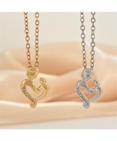 Oralgos Elegant Aesthetic Women's Necklace - Unique Mother Child Love Trailer Design in Copper - Buy Online on GoSupps.com