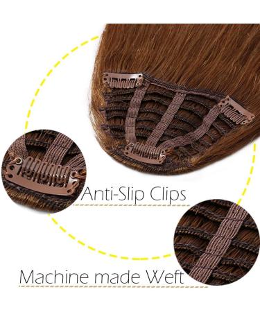 Silk-co Hair Bangs Clip in #06 Light Brown One Piece Hair Fringe Front Bangs Remy Human Hair Extensions with Temples - Buy Online on GoSupps.com