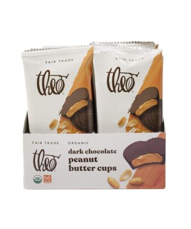 Theo Chocolate Organic Dark Chocolate Peanut Butter Cups, 12 Pack | Vegan, Fair Trade Dark Chocolate Peanut Butter 1.3 Ounce (Pack of 12)