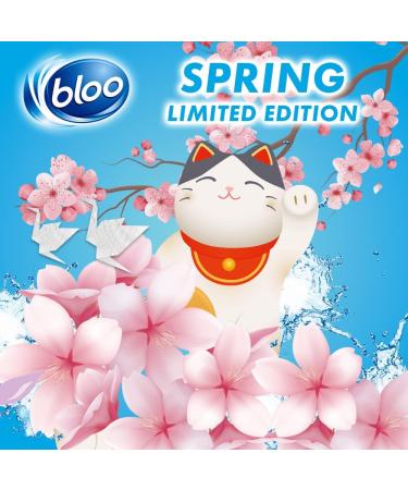 Bloo Limited Edition Sakura Blue Toilet Rim Block with Anti-Limescale Cleaning Foam - 1 Pack - Buy Online on GoSupps.com