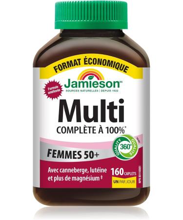 Jamieson 100% Complete Multivitamin for Adult Women 50+ Value Size with Cranberry Lutein & Magnesium 160 count (Pack of 1) - Buy Online on GoSupps.com
