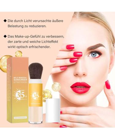 Clawrex Mineral Sunscreen Setting Powder SPF 35 sun protection scalp sun protection powder with brush oil control water resistant light and breathable mineral sun protection 2 - Buy Online on GoSupps.com