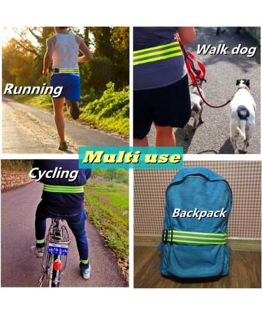 Reflective Running Gear Yellow - IDOU Reflective Bands for Arm/Wrist/Ankle/Leg - Biking Accessories for Men and Women - 1 Belt - L - Buy Online on GoSupps.com