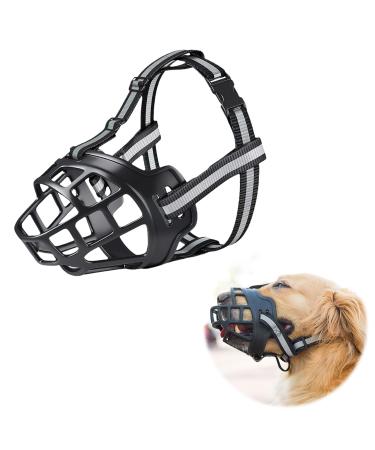 Vossot muzzle medium dogs silicone basket muzzle for dogs muzzle dog muzzle for dogs can eat & drink dog muzzle for small medium dogs with adjustable straps black size 2