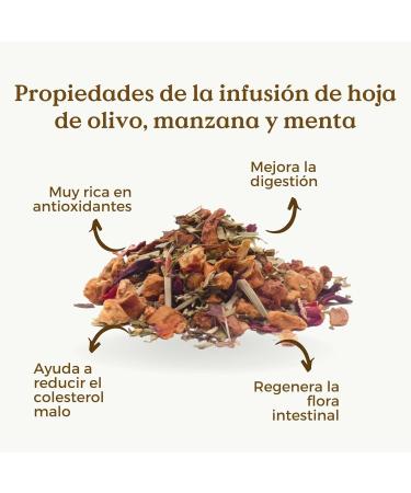 Olive Apple & Mint Infusion 100% Organic 100g (50 cups) | Olive Leaves Infusion with Hibiscus and Peppermint REPLANT A  - Buy Online on GoSupps.com