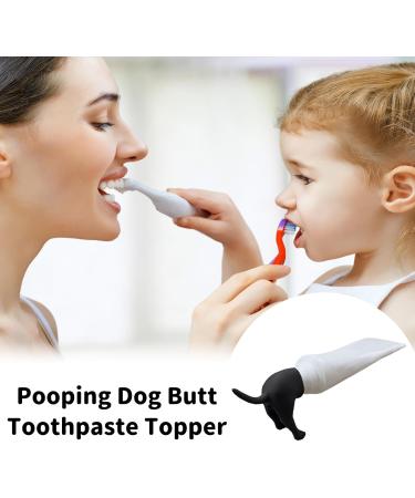 Black Kalzender Dog Po Toothpaste Lid - Funny Pooping Dog Toothpaste Topper Gift for Kids & Adults - Buy Online on GoSupps.com