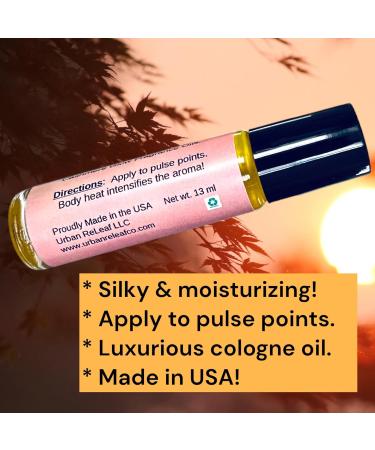 Urban ReLeaf Cashmere Glow Cologne Oil Roll-On | Long Lasting Alcohol-Free Fragrance | TSA Approved Travel Size | USA Made - Buy Online on GoSupps.com