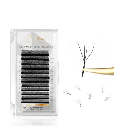 Costory Eyelash Extensions Cluster 4D Volume Lashes Easy Fanning False Lash Black Clover W-shaped Premade Fans Eyelash Extensions Supply 12 Rows (0.07 D Curl 9mm) 4D-007 D 9mm