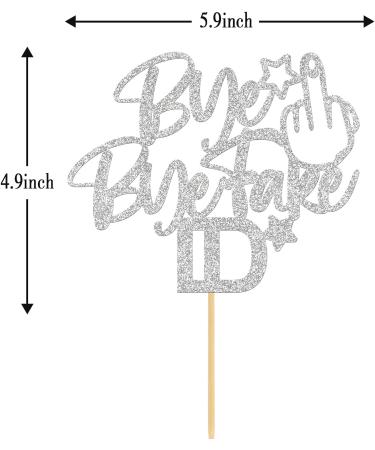 Bye Bye Fake ID Cake Topper Time To Adult Cake Decor Happy 18th 19th 20th 21st birthday Party Decoration Supplies Glittery Siver - Buy Online on GoSupps.com