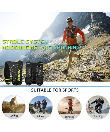 Geila Running Hydration Vest | Lightweight Breathable Marathon Trail Rucksack - Optimal Outdoor Sport Backpack in Black - Buy Online on GoSupps.com