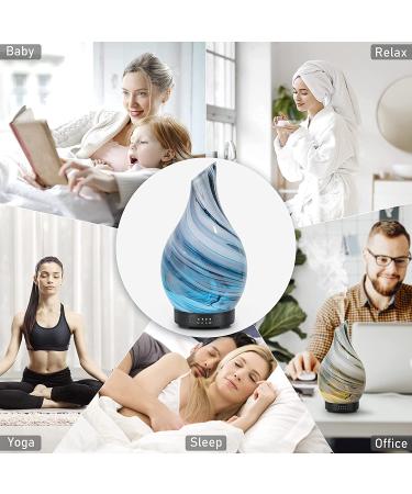 120ml Ultrasonic Aromatherapy Diffuser with Handmade Glass - BPA Free, Waterless Auto-Off, 4 Timer Setting, 7 Colors LED - Home, Yoga, Office - Grey - Buy Online on GoSupps.com