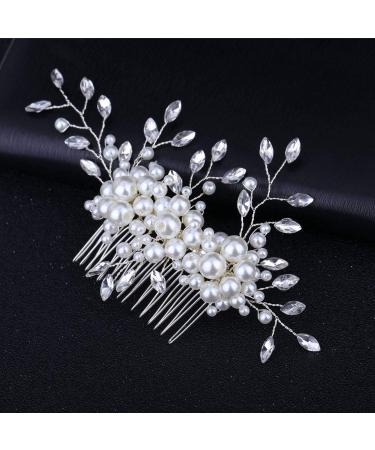 Oladfiop Wedding Hair Comb Rhinestone Crystal Vintage Bridal Hair Clips Combs for Brides and Bridesmaids White - Buy Online on GoSupps.com