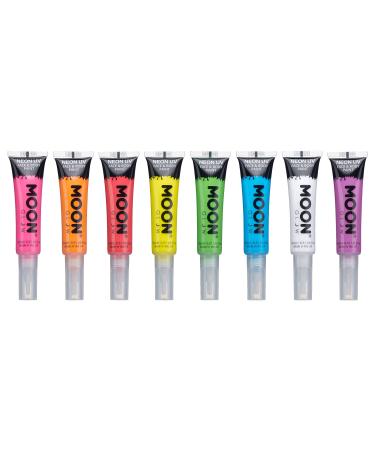 Moon Glow - Neon UV Face & Body Paint with Brush Applicator - 15ml (Set of 8) - Buy Online on GoSupps.com