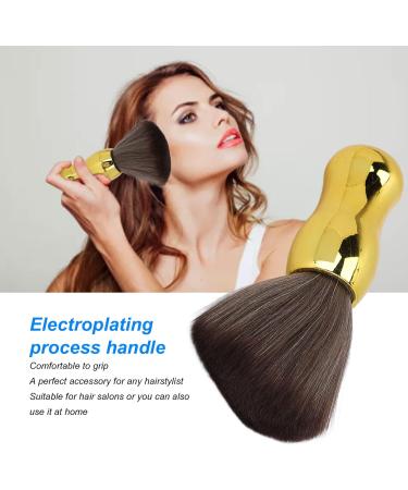 Haircutting Neck Duster Brush Salon Home Barbershop Hair Sweeping Brush Soft Nylon Professional Barber Handle Tool for Women Men Face Neck Gold - Buy Online on GoSupps.com