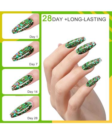 Christmas Glitter Red Green Acrylic Nail Manicure Powder - 28g/box (No.35) - Buy Online on GoSupps.com