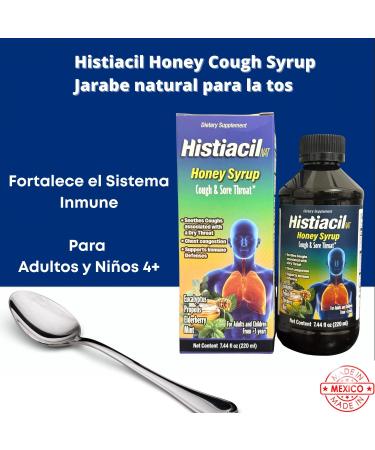 Histiacil NAT Honey Syrup Natural Cough & Sore Throat Relief with Honey Propolis Eucalyptus Elderberry & Mint Immune Support 7.44 fl oz for Adults & Kids Ages 4+ - Buy Online on GoSupps.com