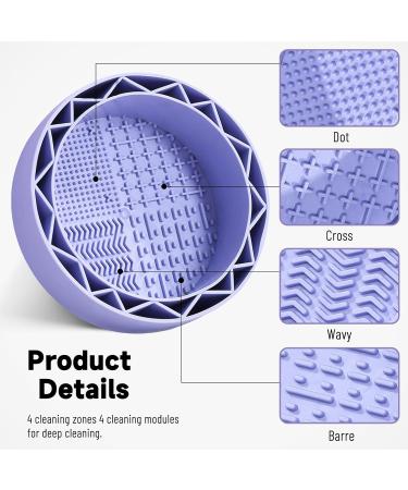 LELE LIFE Makeup Brush Cleaner Mat with Drying Rack Silicone Makeup Brush Cleaning Mat Scrubber Bowl Make Up Brush Cleaner Pad for Cosmetic Brushes Purple - Buy Online on GoSupps.com