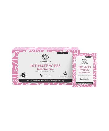 Personal Wipes for Feminine Care - Biodegradable & Plant-Based 40 Single-Use Cleansing Wipes | Travel-Friendly & Large Size - Buy Online on GoSupps.com