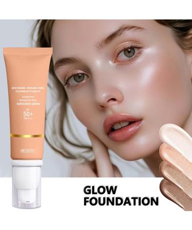 Foundation Covering Imperfections Liquid Foundation Long-Lasting Soft Matte 4 in 1 Liquid Foundation Hydrating Medium Full Coverage Concealer with Spf 50+ Waterproof Korean Makeup (2 Piece  - Buy Online on GoSupps.com