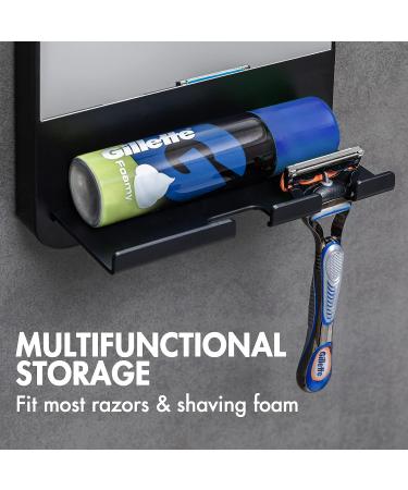 TAILI Fogless Shower Mirror with Razor Holder - No Drilling, Removable, Shatterproof & Waterproof - Black - Buy Online on GoSupps.com