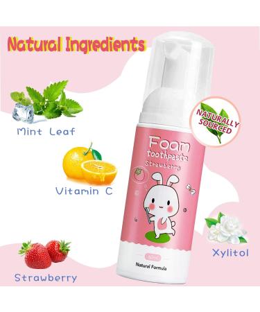 KONLEMEI Edible Strawberry Foam Toothpaste for Kids - 2 Packs (120ml) | Natural Formula, 2.02 Fl Oz - Buy Online on GoSupps.com