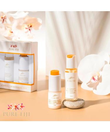 Pure Fiji Vitamin C Brightening Duo Kit - Anti-Aging Foaming Oil & Serum for All Skin Types - Brightens Hydrates & Reduces Wrinkles - Buy Online on GoSupps.com