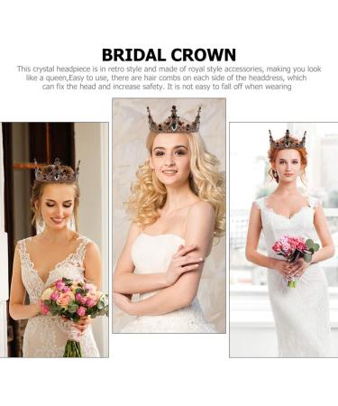 Lurrose Womens Headbands 1Pc Baroque Vintage Round Tiara Rhinestone Black for Halloween Party Black Scrunchies - Buy Online on GoSupps.com