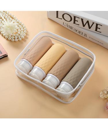 Gemice Travel Bottles for Toiletries CAA Approved 90ml Silicone Travel Bottles BPA Free Leak Proof Squeezable Travel Size Containers Travel Accessories for Shampoo Conditioner Lotion (4 Pack) Apricot - Buy Online on GoSupps.com