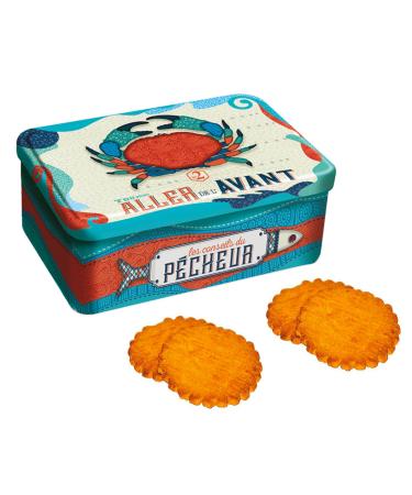 ANTICO CAFFE' NOVECENTO Atelier D | Assorted Butter Biscuit Tin | Butter and Salt Shortbread | Pure Butter Cookies and Palets - 350g | Embossed Sea Crab Designs in Tin