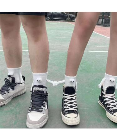 Magnetic Hand In Hand Socks - 6pcs Funny Couple Tube Socks Novelty Gift, White - Buy Online on GoSupps.com