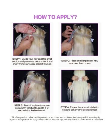 Real Hair Tape In Extensions - Ash Brown Root & Platinum Blonde Highlights | 50 cm | Premium Quality - Buy Online on GoSupps.com