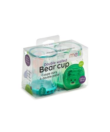 Melii Double-Walled Bear Drinking Cup for Kids - Blue + Mint 2 Pack - Buy Online on GoSupps.com