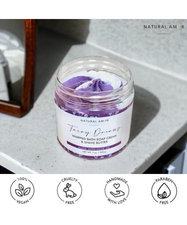 Natural Amor Whipped Soap & Shave Butter - Hydrating Olive Oil Formula Vegan & Cruelty-Free 7 oz | International Shipping Available - Buy Online on GoSupps.com