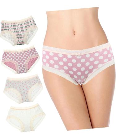 Gleavi Women's Breathable Nylon Hipster Underwear - 4-Pack Flower Pattern Tangas for Comfort & Style - Buy Online on GoSupps.com