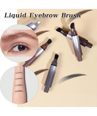 Liquid Eyebrow Brush Angled Brush and Dip Liquid Eyebrow Gel Smudge Proof Eyebrow Pencils for Women Makeup (Dark gray) - Buy Online on GoSupps.com