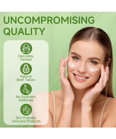 Beef Tallow for Skin Beef Tallow Grass Fed Beef Tallow Whipped Beef Tallow for Face Moisturizer for All Purpose Tallow Balm 2 packs natural - Buy Online on GoSupps.com