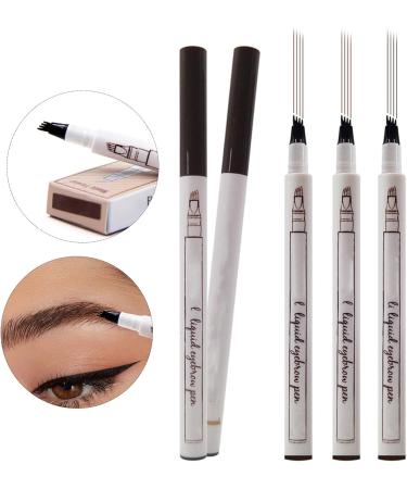 2PCS Eye Brow Pen Natural Makeup Fine Stroke Magic Eyebrow Pencil Waterproof 4 Tip Eyebrow Pencil Natural Fine Lines Eyebrow Pencil for Women and Gril (Gray) - Buy Online on GoSupps.com
