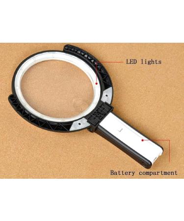 Portable Magnifiers Folding 2 Times/5 Times High-Definition Hand-Held Lamp with a Rechargeable Desktop Full of Stars - Buy Online on GoSupps.com