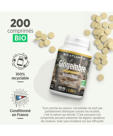 Organic Ginger - 400 mg - 200 tablets - Buy Online on GoSupps.com