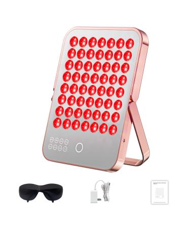 Red Light Devices 112LEDs 460/590/660/940nm Infrared Light Panel with Timer and Stand 3" Irradiance 140mW/cm Unique Mirror Design for Home/Work Red Light Lamp