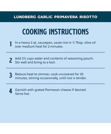 Lundberg Family Farms Traditional Italian Risotto Garlic Primavera 5.5 oz 6-Pack - Gluten-Free, Non-GMO, Kosher Dairy - Convenient Side Dish, Sustainably Farmed - Buy Online on GoSupps.com
