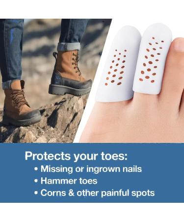 10 Pack Silicone Toe Caps & Protectors - Pain Relief for Ingrown Toenails Corns Calluses & Blisters - Cushions for Men & Women (White - Buy Online on GoSupps.com