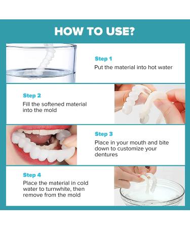 2 PCS Fake Teeth Veneers for Men and Women - Temporary Dental Veneers for Tooth Repair - Protect Your Smile with Bright White Upper and Lower Jaw Dentures - Buy Online on GoSupps.com