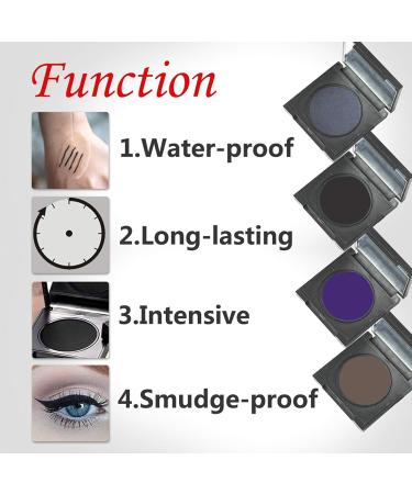 SACE LADY Pro Cake Eyeliner Powder - Long Lasting Water-Soluble Formula for Makeup Beginners and Professionals - Waterproof & Smudge-Proof - Cruelty Free - 0.12oz (Black) - Buy Online on GoSupps.com