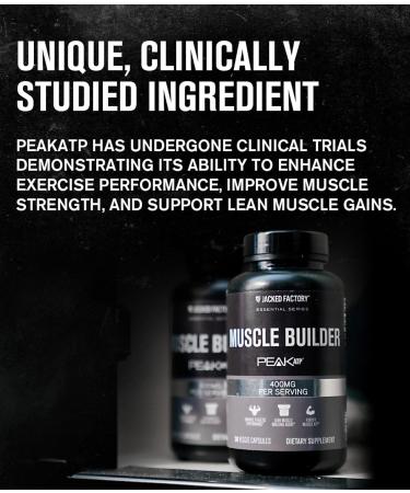 Jacked Factory Essentials Muscle Builder - ATP Muscle Builder for Men with Peak ATP to Support Muscle Gain Enhance Athletic Performance & Increase Strength - 30 Capsules - Buy Online on GoSupps.com