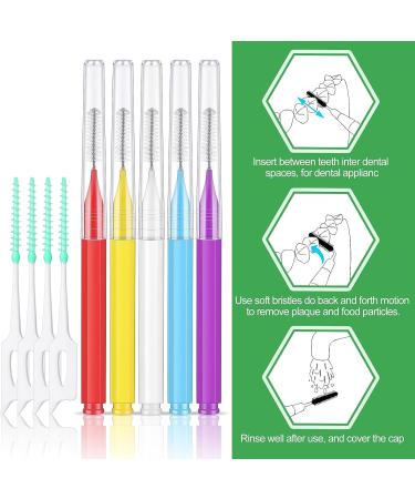 Zopeal 250 Pcs Disposable Interdental Brush for Braces - Dental Floss Picks for Oral Hygiene and Flossing Tool (Stylish Color) - Buy Online on GoSupps.com