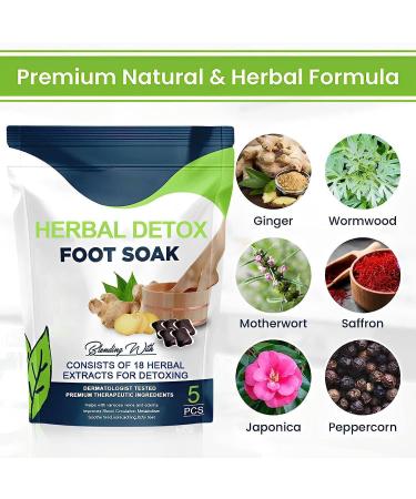 Oveallgo Pro Herbal Detox Foot Soak Beads Herbal Detox&shaping Cleansing Foot Soak Beads Body Detox Foot Soak Beads Improves Blood Circulation (5 Box) - Buy Online on GoSupps.com