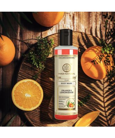 Khadi Natural Herbal Orange & Lemongrass Body Wash| Cleanses and Revives Skin|Shower Gel to Regulate oil production| Keeps skin blemish free|Suitable for All Skin Types| 210ml - Buy Online on GoSupps.com